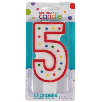 Amscan cijferkaars 5 jaar 13,5 cm | 24 stuks