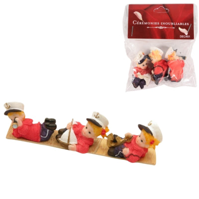 Decoratie mini matroos polyresin 4 cm 3 stuks | 48 stuks