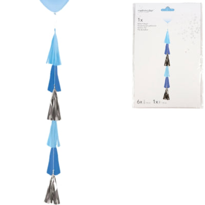 Amscan ballonslinger franje blauw 70 cm | 10 stuks