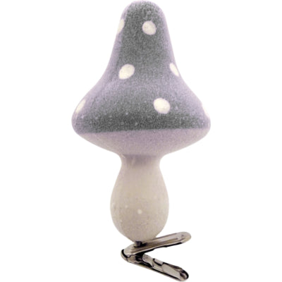 Decoratie paddenstoelen op clip grijs 9 cm set van 6 | 12 stuks