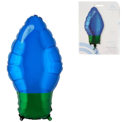 Amscan folie ballon kerstlamp blauw 55 cm | 25 stuks