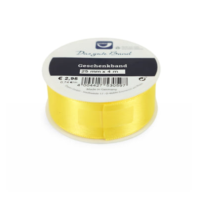 Horn cadeaulint satijn geel 4 m | 48 stuks