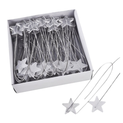 Decoratie steker ster wit transparant 40 cm 72 stuks | 6 stuks