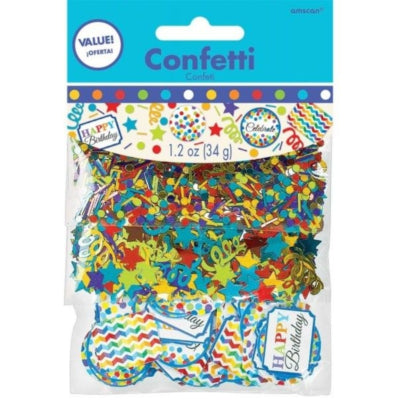 Amscan confetti happy birthday mix 34 gr. | 24 stuks