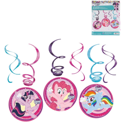 Amscan spiraal hanger my little pony 80 cm set van 6 | 20 stuks