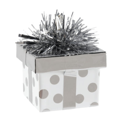 Amscan ballongewicht cadeau zilverkleurig 8 cm | 24 stuks