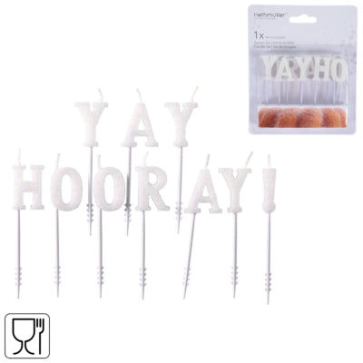 Amscan kaarsen yay hooray! 6 cm set van 11 | 24 stuks