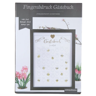 Gastenboek vingerafdruk met glitters en stift 45 cm | 6 stuks