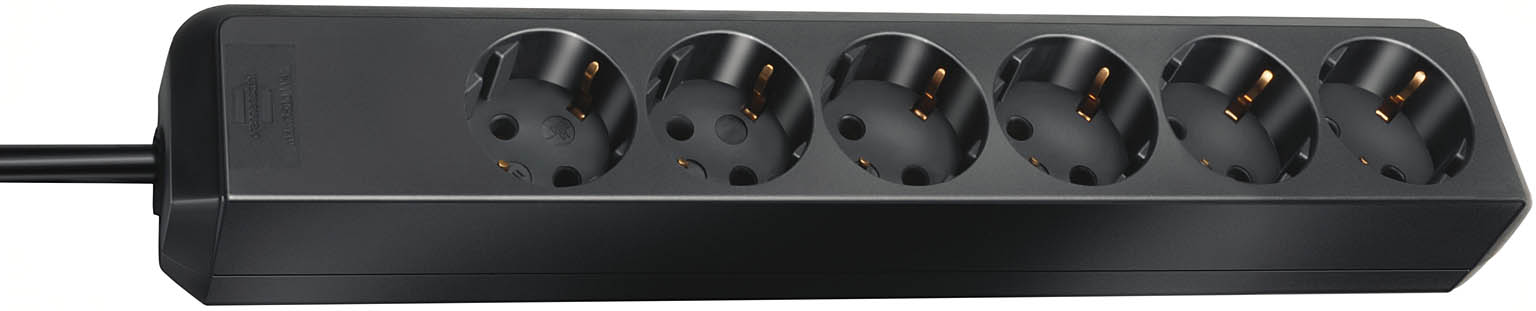 Brennenstuhl eco-line stekkerdoos 6x stekkerdoos (zwart, 1159400015, voor 6 stekkers)