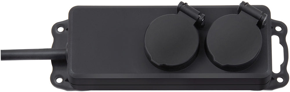 Brennenstuhl stopcontactverdeler ip44 2-voudig zwart 2m h07rn-f 3g1,5 - 1159930