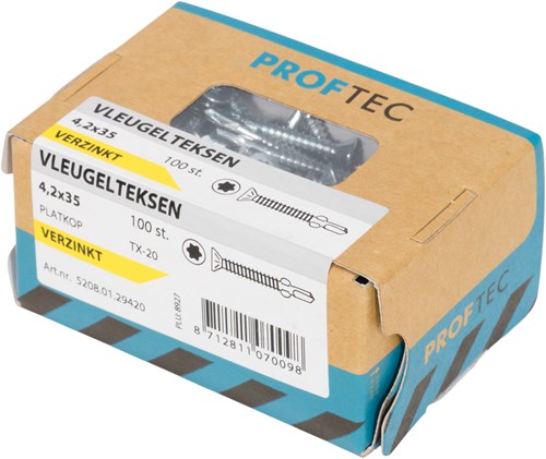 Proftec tuinhoutschroef rvs-410 lk zwarte kop +snijpunt torx tx25 5.0x60 35 | 100 stuks - 5207.31.42005