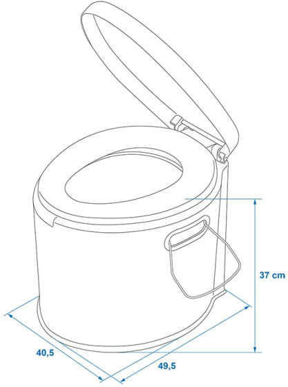 draagbaar toilet 7 liter zithoogte 37 cm grijs