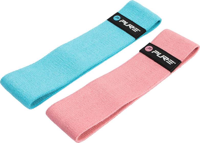 Pure2improve Weerstandsbanden polyester blauw roze 2 stuks