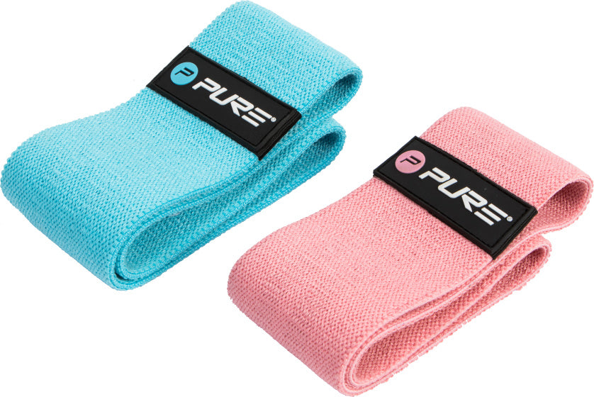 Pure2improve Weerstandsbanden polyester blauw roze 2 stuks