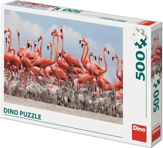 Dinotoys dinopuzzel - flamingo's - 500 stukjes