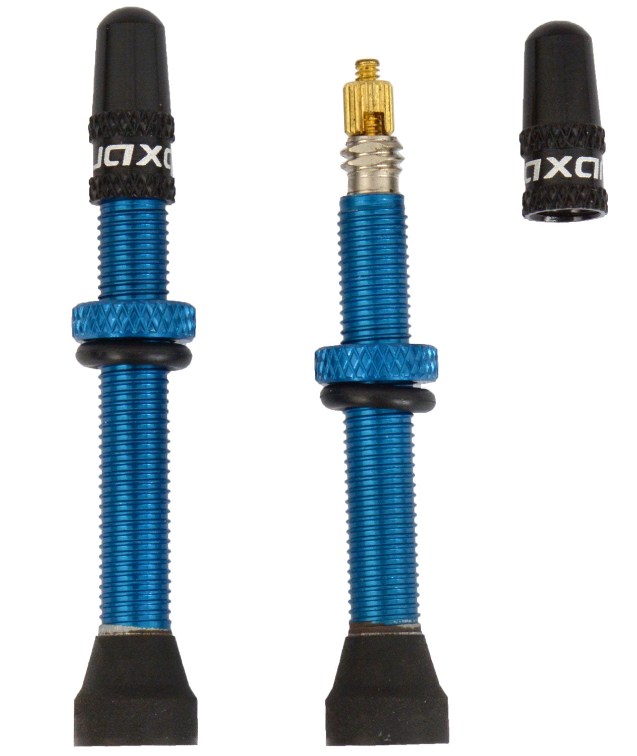 Quaxar tubeless valves universal aluminum blue