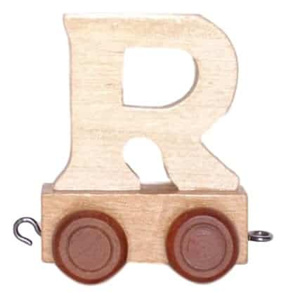 Bongers speelgoed houten letter r met wieltjes 6 cm hoog