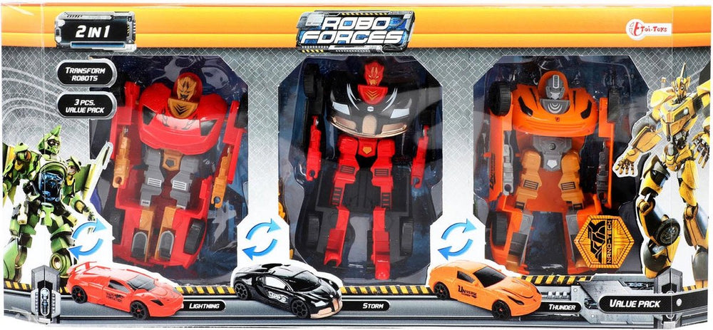 Toi-toys roboforces transformeer auto robot, 3st.