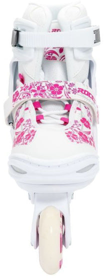 Compy 8.0 inlineskates softboot meisjes wit roze maat 34-37