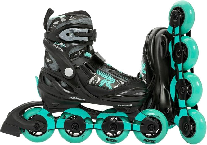 Moody Tif inlineskates zwart aqua maat 30-35