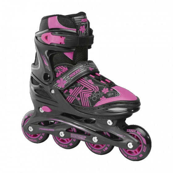 Inlineskates Jokey 3.0 softboot 82A zwart roze mt 30-33
