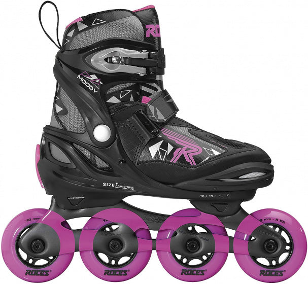 Moody Tif inlineskates zwart roze maat 36-40
