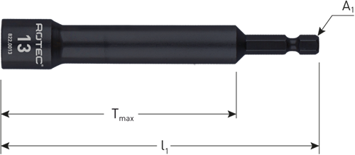 Rotec dopsleutel extra diep | e6,3 | bitopname | sw 17x110 75 - 822.0017