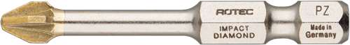 Rotec impact schroefbit pz 2 | l=50 | e6.3 | diamond | 2 stuks - 817.13022