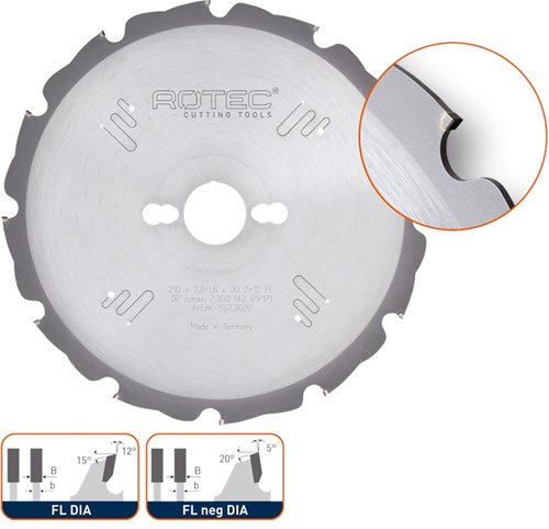 Rotec pkd zaagblad diamond, ø160x2,2x20mm z=8 fl dia - 5533005