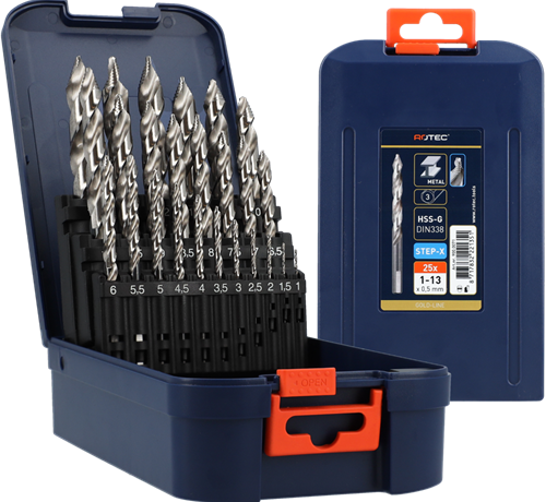 Rotec spiraalborenset | 104 - step-x | din 338 | 25-dlg | ø1-13 abs - 900.0071