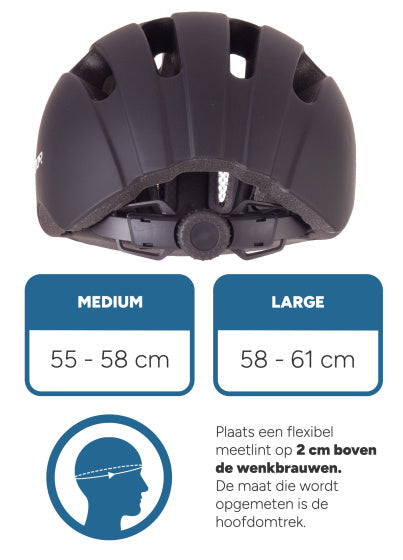 City Flow Fietshelm E-bike Verstelbaar Zwart Maat 58-61 cm (L)