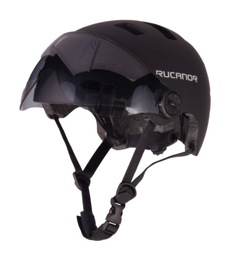 Rucanor urban sprint scooteren fietshelm vizier nt8776 zwart maat 58-61 cm (l)