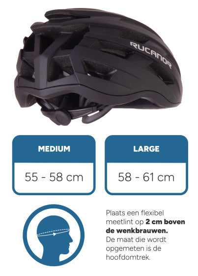 Rucanor grav fietshelm mtb en e-bike verstelbaar zwart maat 58-61 cm (l)