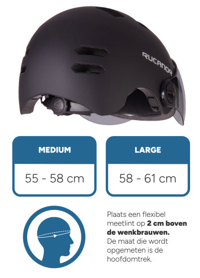 Urban Sprint Scooter- en Fietshelm Vizier NT8776 Zwart Maat 58-61 cm (L)