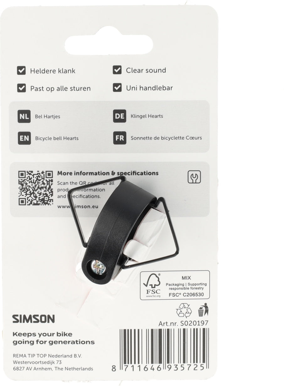 Simson fietsbel hartjes