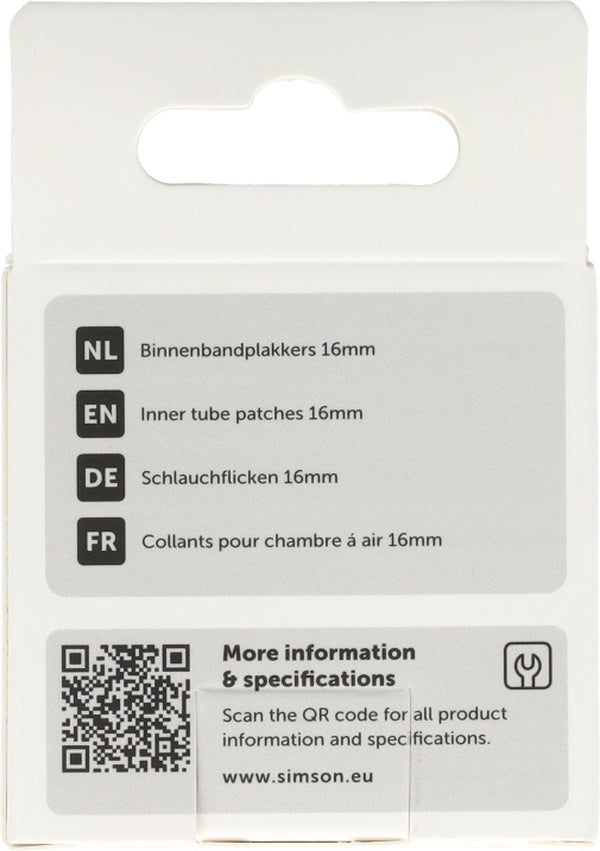 Simson binnenbandpleisters 16mm 8st