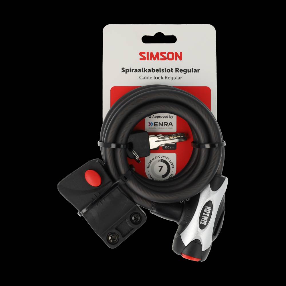 Merkloos sans marque spiraalkabelslot simson regular size xl - 10mm x 150cm