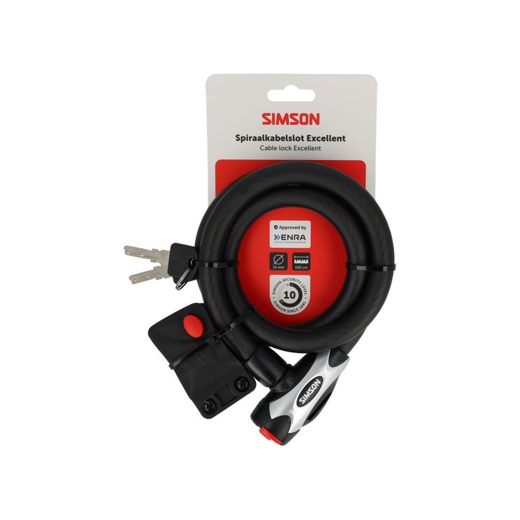 Simson spiraalkabelslot excellent size l - 15mm x 100cm