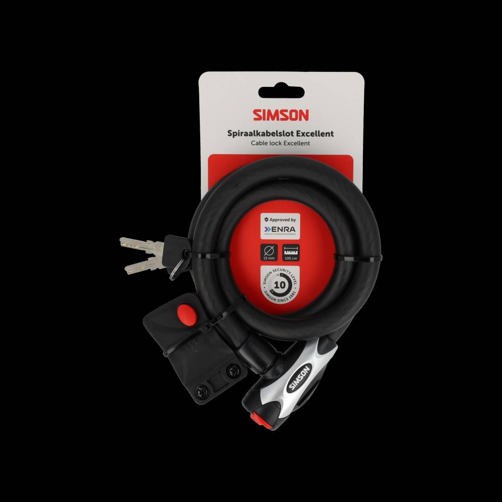 Simson spiraalkabelslot excellent 15mm 100cm