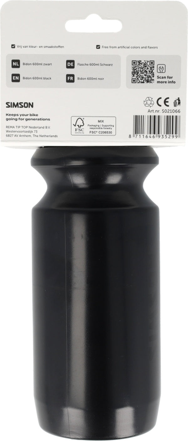 Simson bidon 600ml zwart