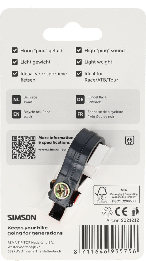 Simson bel race zwart