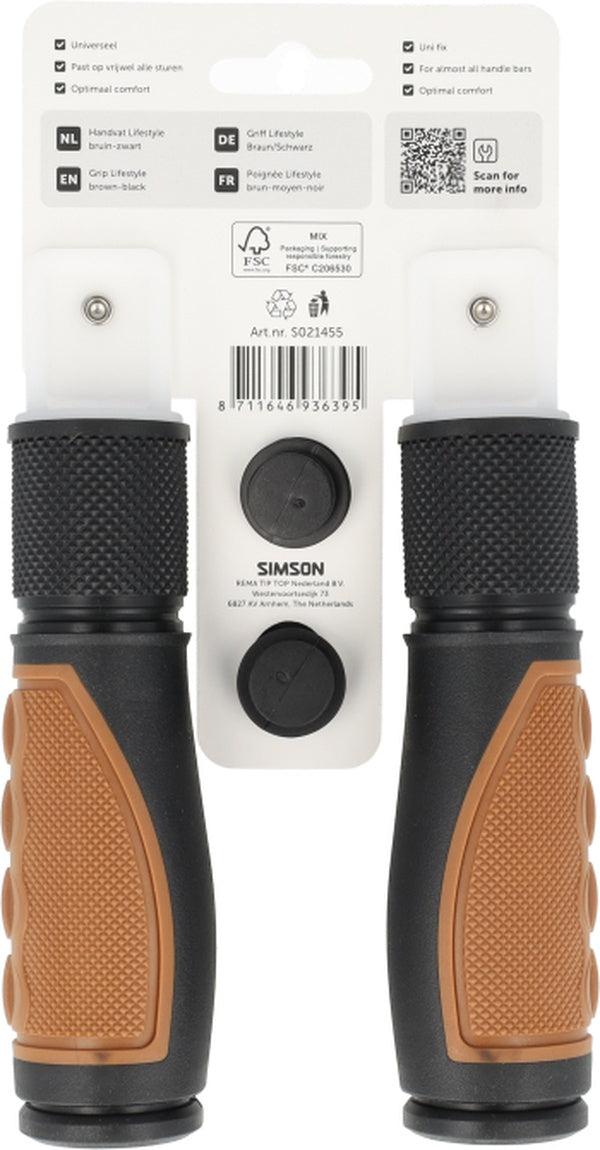 Simson handvatset lifestyle middenbruin zwart
