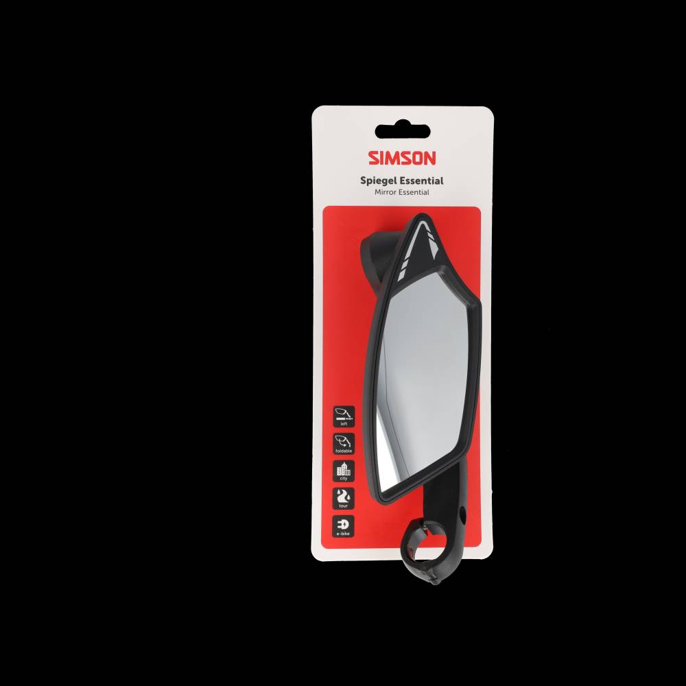 Simson verstelbare fiets spiegel - veiligheidsglas - modern design - voor 22,2 mm stuur