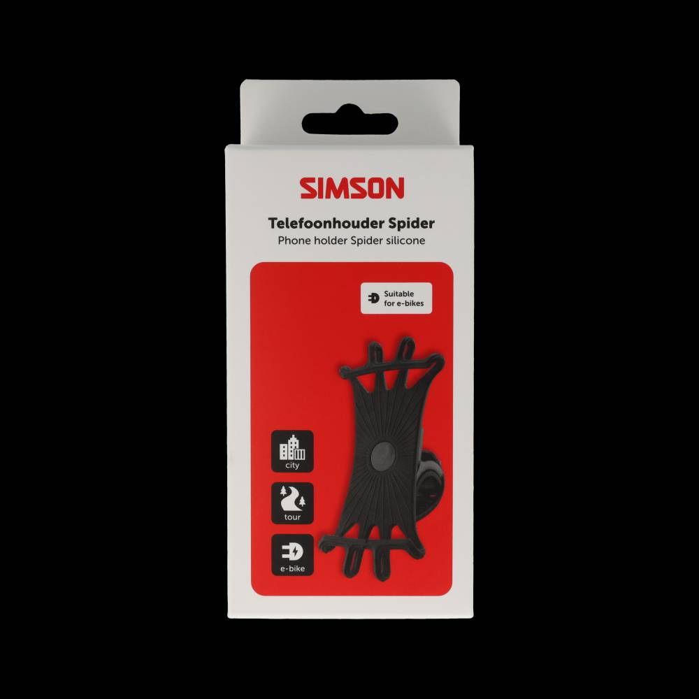 Simson telefoonhouder siliconen universeel - zwart