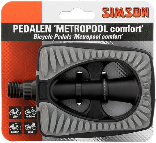 pedalenset Metropool Comfort 9 16 inch grijs zwart