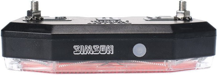 Simson Battery Porte-bagages feu arrière ''Tunnel'' 3 LED, auto on off