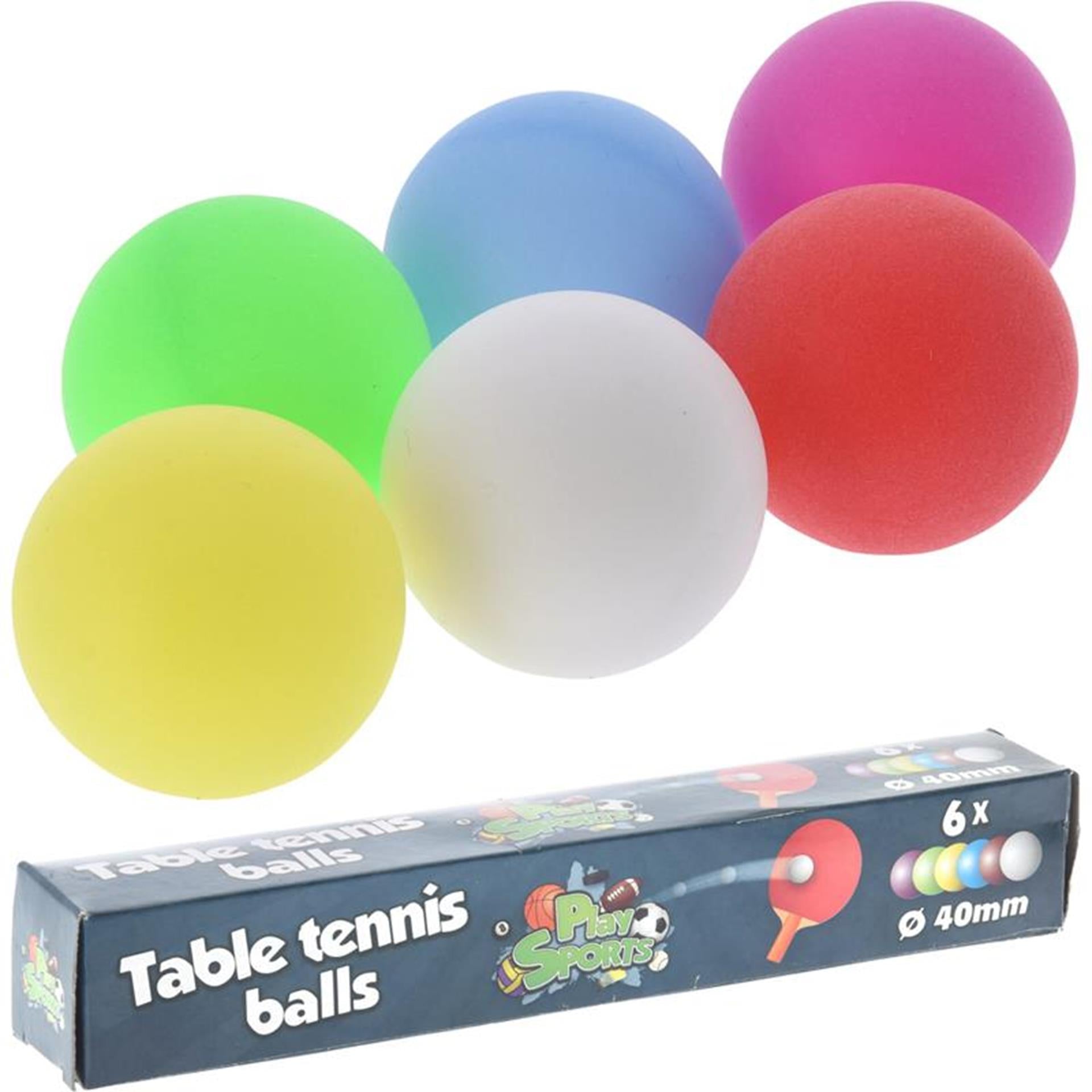 Tafeltennisballen doosje a 6 stuks