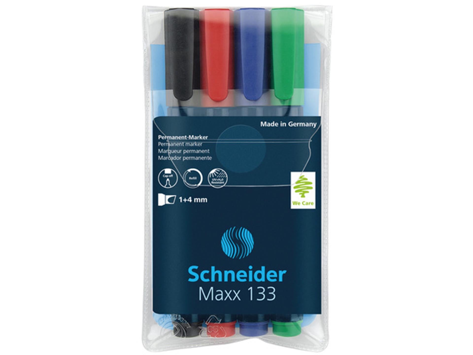 Schneider permanentmarker beitel 4 stuks