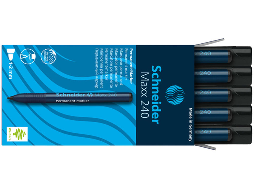 Schneider marker maxx 240 permanent ronde punt zwart. doos a 10 suks