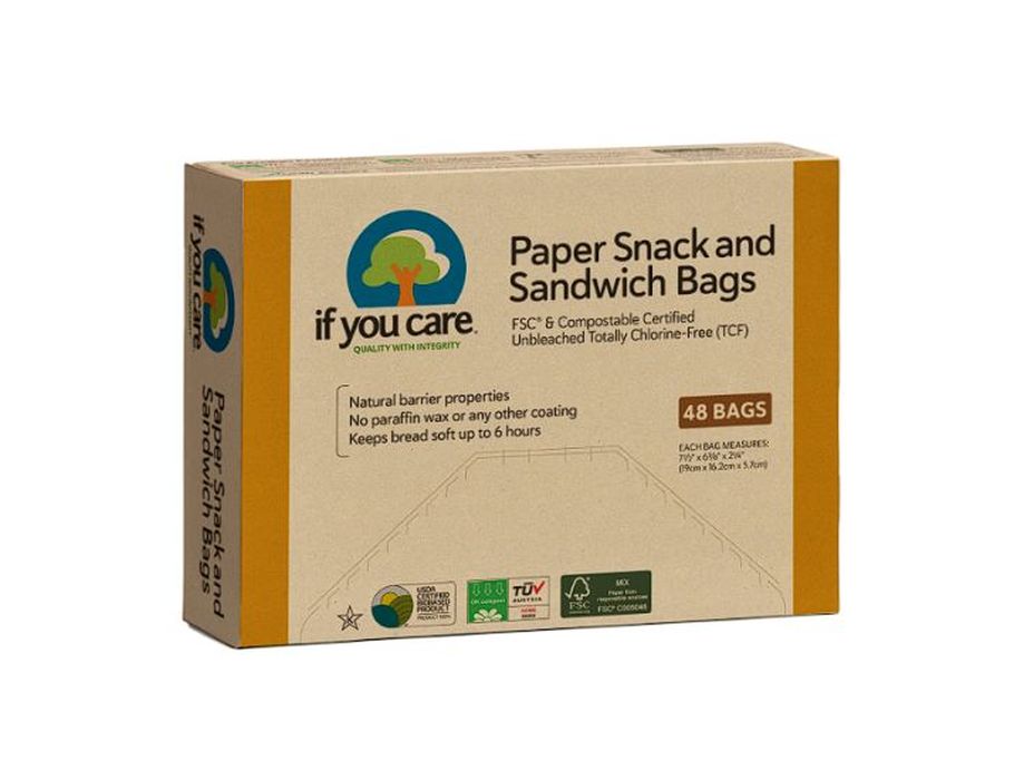 If you care snack- boterhamzakjes - fsc ongebleekt papier - 48 st. - 19x16x5,7cm